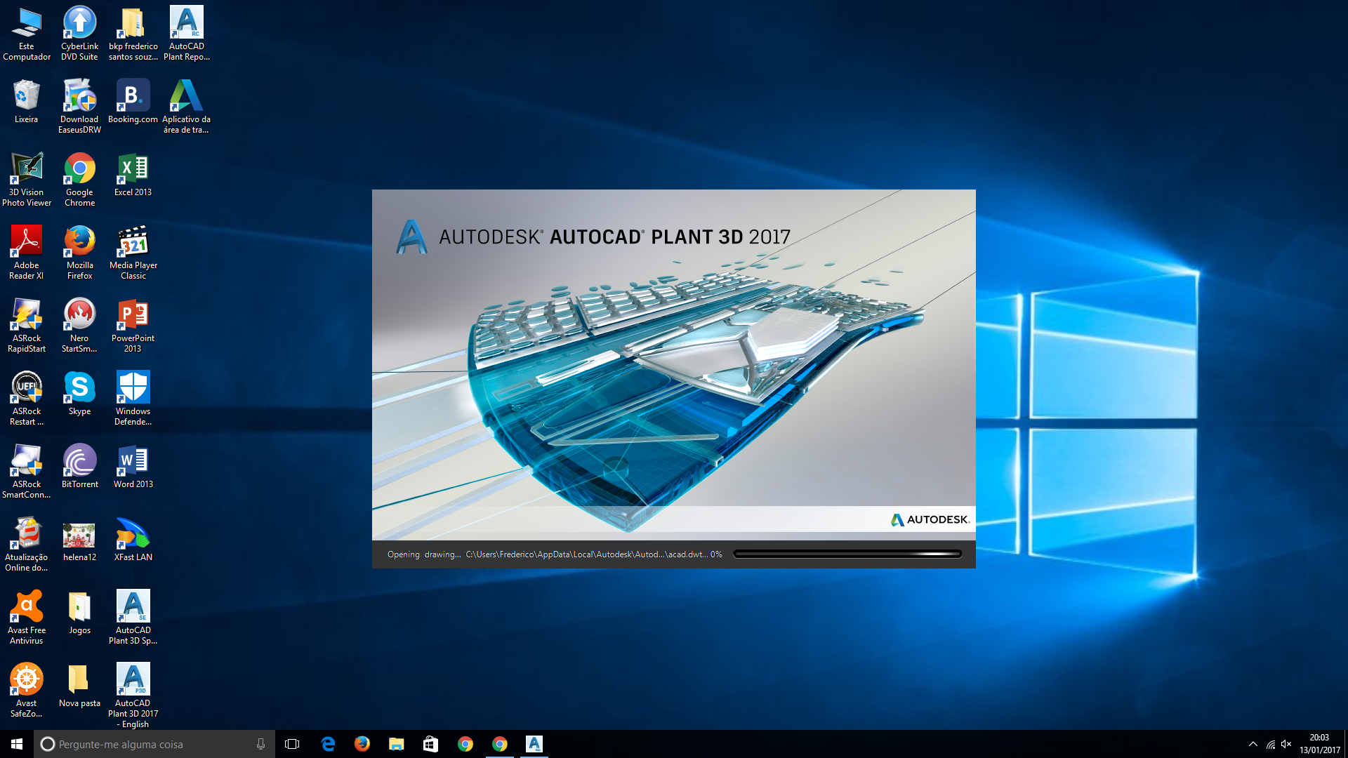 Autocad Plant 3D 2017 does not initialize (windows 10 ...