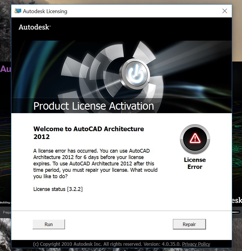 Autodesk Revit Architecture 2012 license